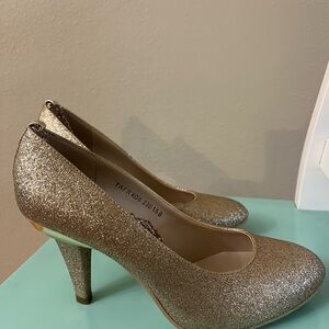Elegant Gold Glitter Heels